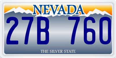 NV license plate 27B760