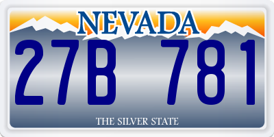 NV license plate 27B781