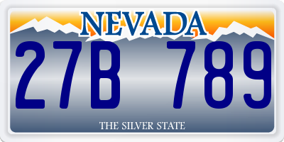NV license plate 27B789