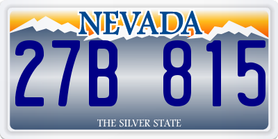 NV license plate 27B815