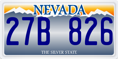 NV license plate 27B826