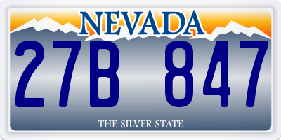 NV license plate 27B847