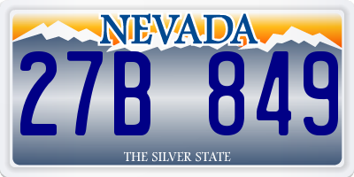 NV license plate 27B849