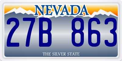 NV license plate 27B863