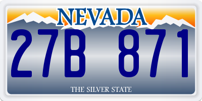 NV license plate 27B871