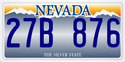 NV license plate 27B876