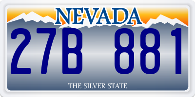 NV license plate 27B881