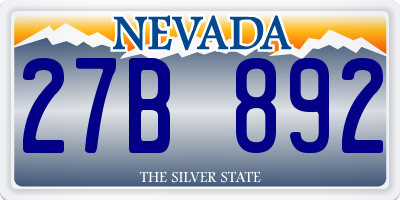 NV license plate 27B892