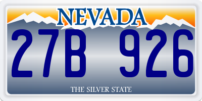 NV license plate 27B926