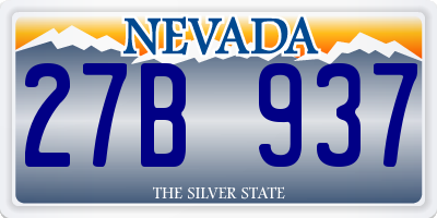 NV license plate 27B937