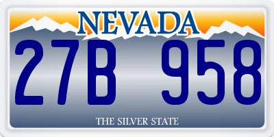 NV license plate 27B958