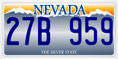 NV license plate 27B959