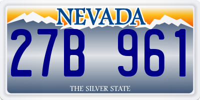 NV license plate 27B961