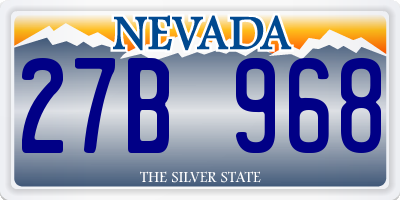 NV license plate 27B968