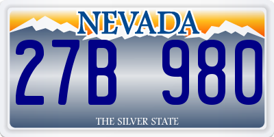 NV license plate 27B980