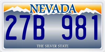 NV license plate 27B981