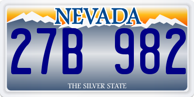 NV license plate 27B982