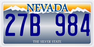 NV license plate 27B984