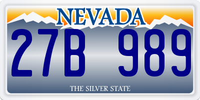 NV license plate 27B989