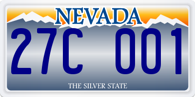 NV license plate 27C001