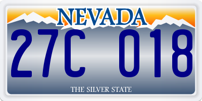 NV license plate 27C018