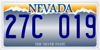 NV license plate 27C019