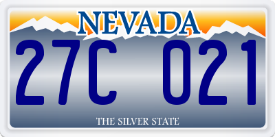 NV license plate 27C021