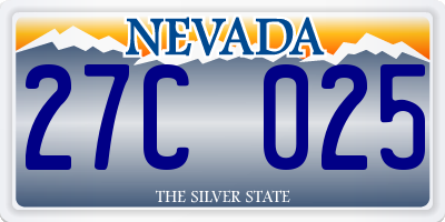 NV license plate 27C025