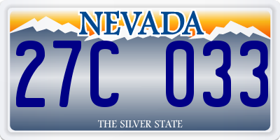 NV license plate 27C033