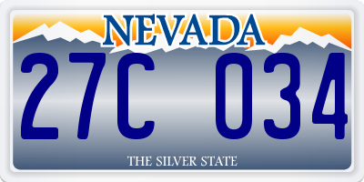 NV license plate 27C034