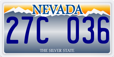 NV license plate 27C036