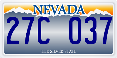 NV license plate 27C037