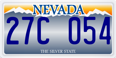 NV license plate 27C054