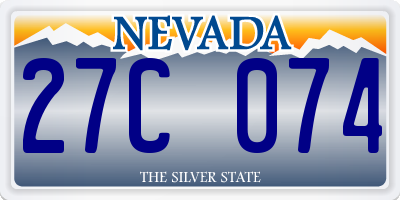 NV license plate 27C074