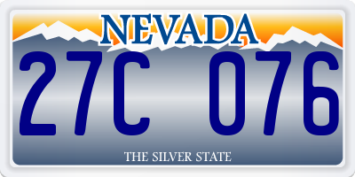 NV license plate 27C076
