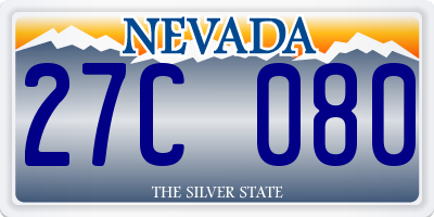 NV license plate 27C080