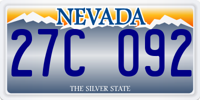 NV license plate 27C092