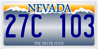 NV license plate 27C103