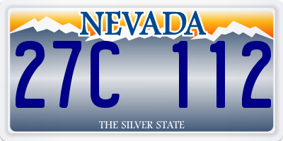 NV license plate 27C112