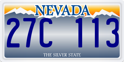 NV license plate 27C113