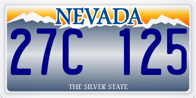 NV license plate 27C125