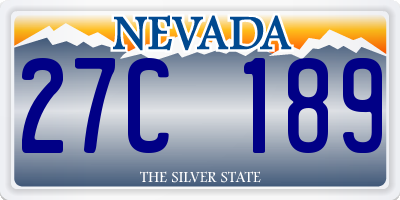 NV license plate 27C189