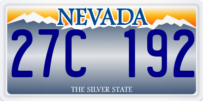 NV license plate 27C192