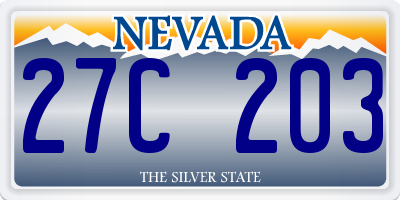 NV license plate 27C203