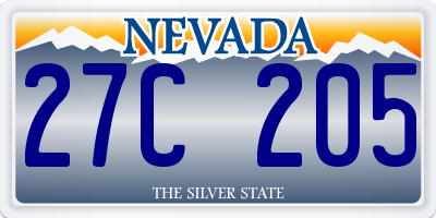 NV license plate 27C205