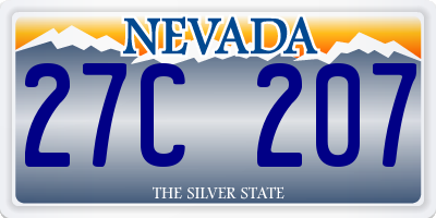 NV license plate 27C207