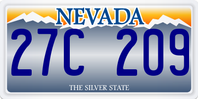 NV license plate 27C209