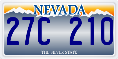 NV license plate 27C210