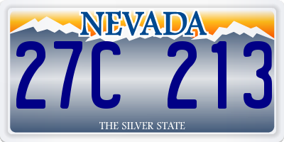 NV license plate 27C213