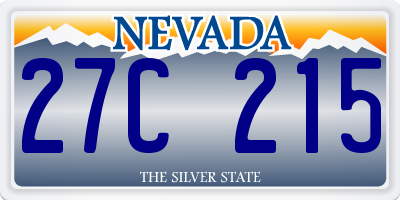 NV license plate 27C215